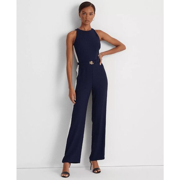 Lauren Ralph Lauren Women's Side-Stripe Crepe Jumpsuit French